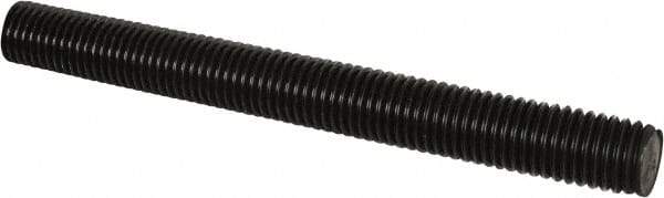 Value Collection - 1-8 UNC (Coarse), 6' Long, Medium Carbon Steel Threaded Rod - Black Oxide Finish, Right Hand Thread - Industrial Tool & Supply