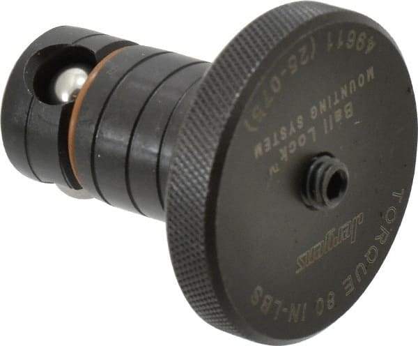 Jergens - 25mm Diam Ball Lock Modular Fixturing Shank - 1.7" Shank Length, 2" Head Diam, Compatible with 3/4" Thick Plate, 7,000 Lb Max Holding Force, 5/32 Key Size, Steel - Industrial Tool & Supply