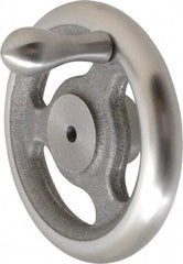Made in USA - 5", Straight Handwheel - 1-1/2" Hub, Cast Iron, Plain Finish - Industrial Tool & Supply