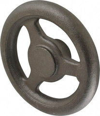 Made in USA - 6", Straight Handwheel - 1-5/8" Hub, Cast Iron, Plain Finish - Industrial Tool & Supply