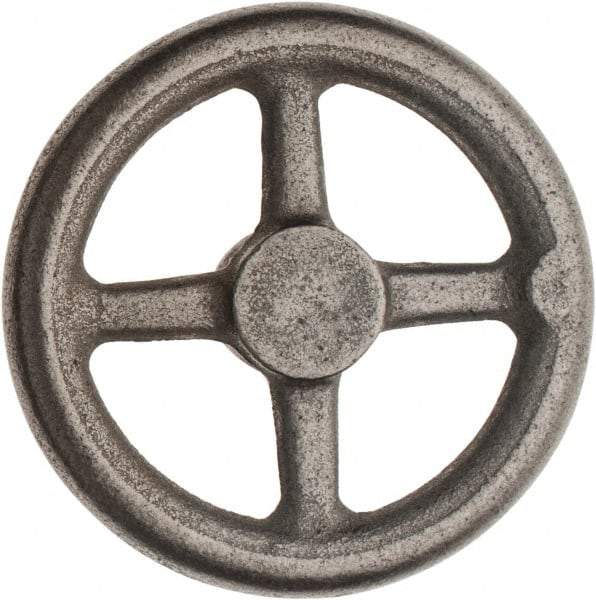 Made in USA - 7", Straight Handwheel - 1-3/4" Hub, Cast Iron, Plain Finish - Industrial Tool & Supply