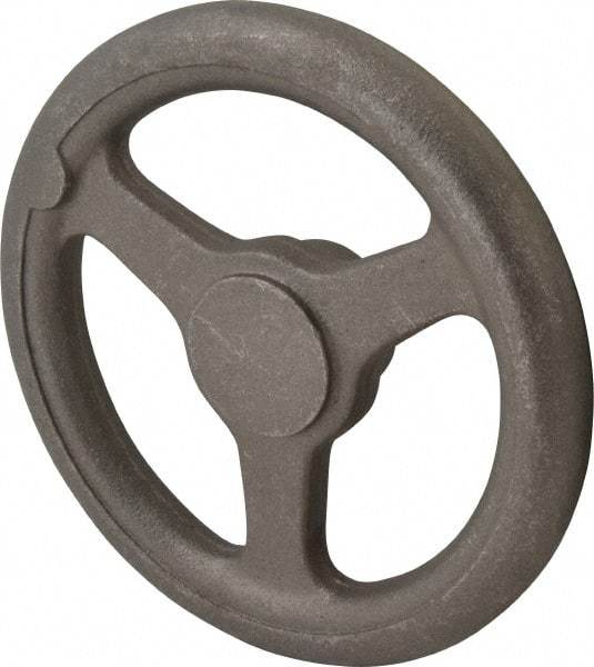 Made in USA - 8", Straight Handwheel - 1-7/8" Hub, Cast Iron, Plain Finish - Industrial Tool & Supply