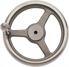 Made in USA - 10", Straight Handwheel - 2-1/4" Hub, Cast Iron, Plain Finish - Industrial Tool & Supply