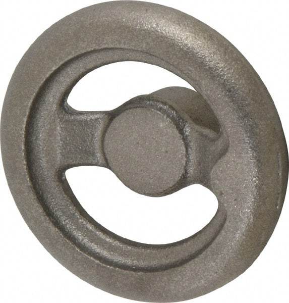 Made in USA - 4", Offset Handwheel - 1-1/8" Hub, Cast Iron, Plain Finish - Industrial Tool & Supply