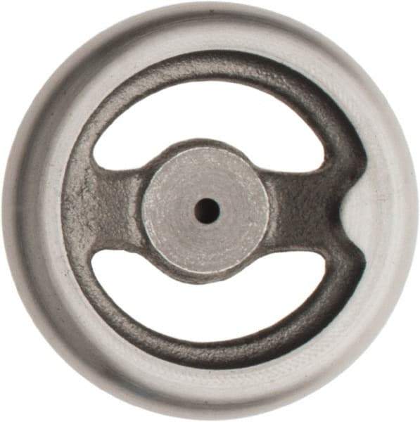 Made in USA - 4", Offset Handwheel - 1-1/8" Hub, Cast Iron, Plain Finish - Industrial Tool & Supply
