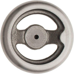 Made in USA - 4", Offset Handwheel - 1-1/8" Hub, Cast Iron, Plain Finish - Industrial Tool & Supply