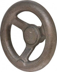 Made in USA - 6", Offset Handwheel - 1-3/8" Hub, Cast Iron, Plain Finish - Industrial Tool & Supply
