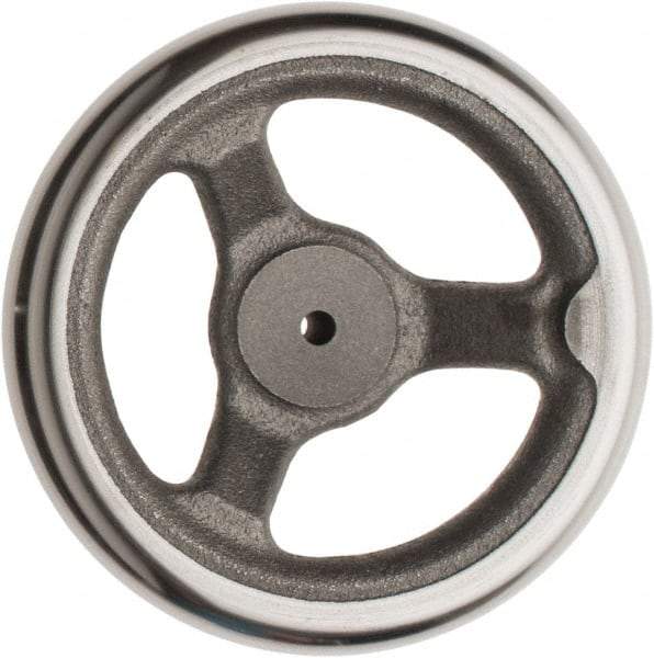 Made in USA - 6", Offset Handwheel - 1-3/8" Hub, Cast Iron, Plain Finish - Industrial Tool & Supply
