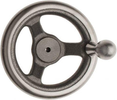 Made in USA - 6", Offset Handwheel - 1-3/8" Hub, Cast Iron, Plain Finish - Industrial Tool & Supply