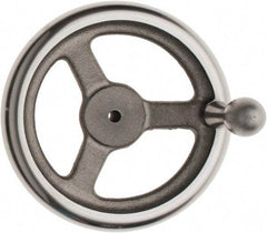Made in USA - 7", Offset Handwheel - 1-5/8" Hub, Cast Iron, Plain Finish - Industrial Tool & Supply