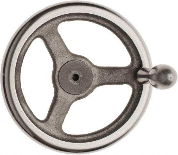 Made in USA - 8", Offset Handwheel - 1-3/4" Hub, Cast Iron, Plain Finish - Industrial Tool & Supply