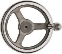 Made in USA - 8", Offset Handwheel - 1-3/4" Hub, Cast Iron, Plain Finish - Industrial Tool & Supply