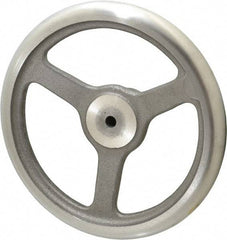 Made in USA - 10", Offset Handwheel - 2-1/8" Hub, Cast Iron, Plain Finish - Industrial Tool & Supply