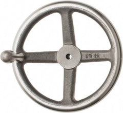 Made in USA - 12", Offset Handwheel - 2-1/2" Hub, Cast Iron, Plain Finish - Industrial Tool & Supply
