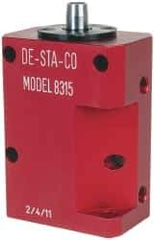 De-Sta-Co - 90 Lb Clamping Force, Right Hand Swing, 31.75mm Total Stroke, Single-Acting Pneumatic Swing Clamp - 1/8 NPT Port, 104.39mm Body Length x 38.1mm Body Width, 2.01 Cu In (Clamp), 2.26 Cu In (Unclamp), 130 Max psi - Industrial Tool & Supply