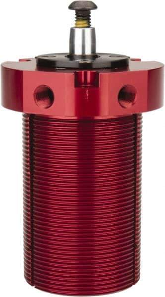 De-Sta-Co - 90 Lb Clamping Force, Left Hand Swing, 31.75mm Total Stroke, Single-Acting Pneumatic Swing Clamp - 1/8 NPT Port, 85.3mm Body Length x 76.2mm Body Width, 2.01 Cu In (Clamp), 2.26 Cu In (Unclamp), 130 Max psi - Industrial Tool & Supply