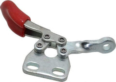 De-Sta-Co - 60 Lb Holding Capacity, Horizontal Handle, Manual Hold Down Toggle Clamp - 82° Handle Movement, 94° Bar Opening, Solid Bar, Straight Base, Electro-Plated Zinc, Carbon Steel - Industrial Tool & Supply