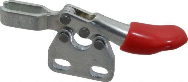 De-Sta-Co - 60 Lb Holding Capacity, Horizontal Handle, Manual Hold Down Toggle Clamp - 80° Handle Movement, 90° Bar Opening, U-Bar, Straight Base, Electro-Plated Zinc, Carbon Steel - Industrial Tool & Supply