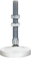 De-Sta-Co - 3/8-16 Carbon Steel Swivel Foot Tip Clamp Spindle Assembly - 61.98mm Thread Length, 90.4mm OAL, Flat Tip Cap, 2" Tip Surface Diam, Use with Toggle Clamps - Industrial Tool & Supply