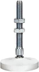 De-Sta-Co - 3/8-16 Carbon Steel Swivel Foot Tip Clamp Spindle Assembly - 61.98mm Thread Length, 90.4mm OAL, Flat Tip Cap, 2" Tip Surface Diam, Use with Toggle Clamps - Industrial Tool & Supply