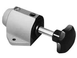 De-Sta-Co - 3,000 N Capacity, M6 Plunger, 12mm Plunger Diam, Foot Mt, One Hand, Hand Lever Actuation, Variable Stroke Straight Line Action Clamp - 45mm Max Rapid Stroke, 3mm Max Clamping Stroke, 6.5mm Mt Hole Diam, 68mm Overall Height, 153mm OAL - Industrial Tool & Supply