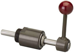 De-Sta-Co - 1,490.15 N Capacity, M5 Plunger, 8mm Plunger Diam, Through Hole Mt, One Hand, Hand Wheel Actuation, Variable Stroke Straight Line Action Clamp - 40mm Max Rapid Stroke, 2.5mm Max Clamping Stroke, 128mm OAL - Industrial Tool & Supply