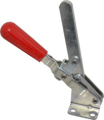 De-Sta-Co - 750 Lb Holding Capacity, Vertical Handle, Manual Hold Down Toggle Clamp - 58° Handle Movement, 103° Bar Opening, Solid Bar, Flanged Base, Electro-Plated Zinc, Carbon Steel - Industrial Tool & Supply