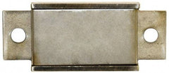 Mag-Mate - 1-3/8" Wide x 3/8" Thick, End Mount Neodymium Rare Earth Fixture Magnet - 44 Lb Average Holding Capacity, 43.5 Lb Max Holding Capacity, Stainless Steel Housing - Industrial Tool & Supply