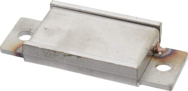 Mag-Mate - 14.5 Max Pull Force Lb, 3-1/4" Long x 1-3/8" Wide x 7/16" Thick, End Mount Horseshoe, Ceramic Fixture Magnet - 300°F Max Operating Temp, 2-5/8mm Mounting Hole Diam, 1/4-20 M6 Mounting Hole, Stainless Steel Housing - Industrial Tool & Supply