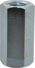 Value Collection - 7/8-9 UNC, 2-1/2" OAL Steel Standard Coupling Nut - Zinc-Plated Finish, 1-1/4" Width Across Flats - Industrial Tool & Supply