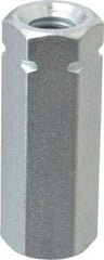 Made in USA - 3/8-16 UNC, 1-3/4" OAL Steel Standard Coupling Nut - Zinc-Plated Finish, 5/8" Width Across Flats - Industrial Tool & Supply