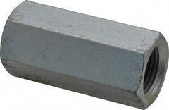 Value Collection - 3/4-16 UNF, 2-1/4" OAL Steel Standard Coupling Nut - Zinc-Plated Finish, 1" Width Across Flats - Industrial Tool & Supply