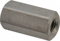 Made in USA - #10-32 UNF, 3/4" OAL Stainless Steel Standard Coupling Nut - 3/8" Width Across Flats - Industrial Tool & Supply
