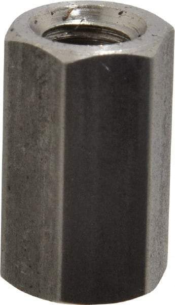 Made in USA - 5/16-24 UNF, 7/8" OAL Stainless Steel Standard Coupling Nut - 1/2" Width Across Flats - Industrial Tool & Supply