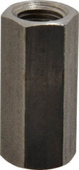 Made in USA - 3/8-24 UNF, 1-1/8" OAL Stainless Steel Standard Coupling Nut - 1/2" Width Across Flats - Industrial Tool & Supply