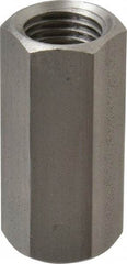 Made in USA - 7/16-20 UNF, 1-1/4" OAL Stainless Steel Standard Coupling Nut - 9/16" Width Across Flats - Industrial Tool & Supply
