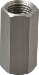 Made in USA - 1/2-20 UNF, 1-1/4" OAL Stainless Steel Standard Coupling Nut - 5/8" Width Across Flats - Industrial Tool & Supply