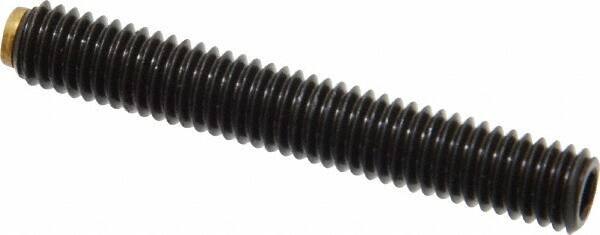 J.W. Winco - M6x1.00 Metric Coarse, 40mm Length of Thread, Soft Tip Point Set Screw - Grade 5.8 Steel, 3mm Key - Industrial Tool & Supply