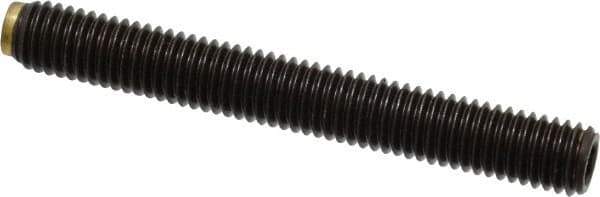 J.W. Winco - M8x1.25 Metric Coarse, 63mm Length of Thread, Soft Tip Point Set Screw - Grade 5.8 Steel, 4mm Key - Industrial Tool & Supply