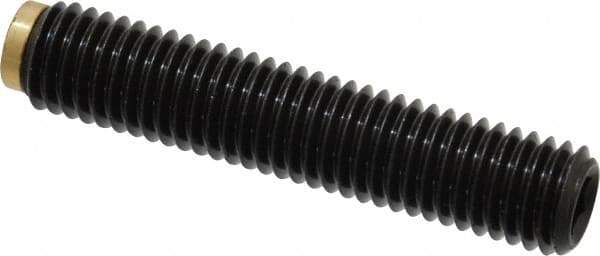 J.W. Winco - M10x1.50 Metric Coarse, 50mm Length of Thread, Soft Tip Point Set Screw - Grade 5.8 Steel, 5mm Key - Industrial Tool & Supply
