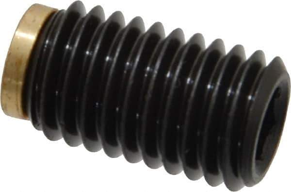 J.W. Winco - M12x1.75 Metric Coarse, 20mm Length of Thread, Soft Tip Point Set Screw - Grade 5.8 Steel, 6mm Key - Industrial Tool & Supply