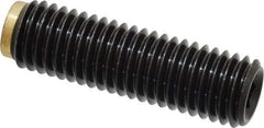 J.W. Winco - M12x1.75 Metric Coarse, 40mm Length of Thread, Soft Tip Point Set Screw - Grade 5.8 Steel, 6mm Key - Industrial Tool & Supply