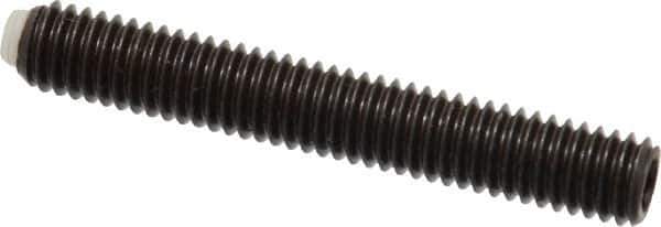 J.W. Winco - M6x1.00 Metric Coarse, 40mm Length of Thread, Soft Tip Point Set Screw - Grade 5.8 Steel, 3mm Key - Industrial Tool & Supply
