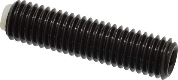 J.W. Winco - M10x1.50 Metric Coarse, 40mm Length of Thread, Soft Tip Point Set Screw - Grade 5.8 Steel, 5mm Key - Industrial Tool & Supply