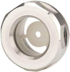 J.W. Winco - G 3/4 Thread, 30mm Distance Across Flats, Aluminum Oil Level Sight Glasses - 32mm Flange Diameter, 8mm Head Height, 9mm Length Under Head - Industrial Tool & Supply