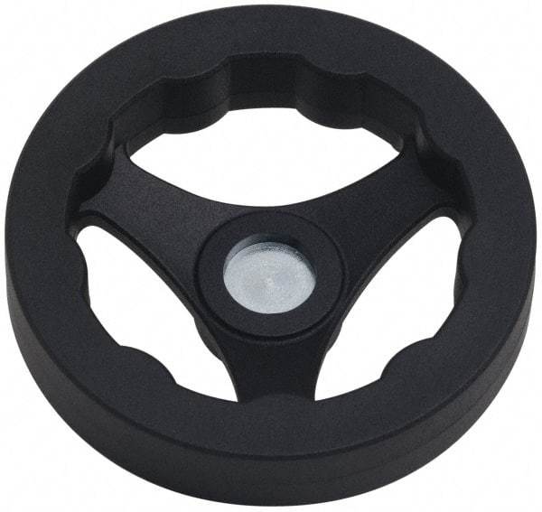 J.W. Winco - 125mm, Handwheel - 24mm Hub, Plastic, Plain Finish - Industrial Tool & Supply