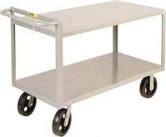 Little Giant - 2,000 Lb Capacity, 30" Wide x 65-1/2" Long x 30" High Shelf Cart - 2 Shelf, Steel, 2 Rigid/2 Swivel Casters - Industrial Tool & Supply