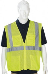 PIP - High Visibility Vest - CL2 ZIP FRONT LIME MED BARRIERE MESH FABRIC VEST - Industrial Tool & Supply