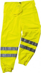 Ergodyne - Size 2X/3XL Polyester High-Visibility Pants - Drawstring Closure, No Pockets, 48" Waist, 35.5" Inseam, Lime - Industrial Tool & Supply