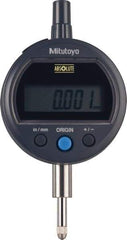 Mitutoyo - 0 to 12.7mm Range, 0.00005" Graduation, Electronic Drop Indicator - Flat Back, Accurate to 0.0001", English & Metric System, LCD Display - Industrial Tool & Supply